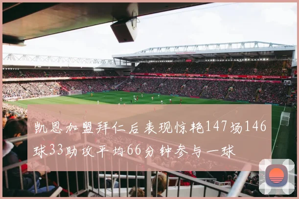 凯恩加盟拜仁后表现惊艳147场146球33助攻平均66分钟参与一球